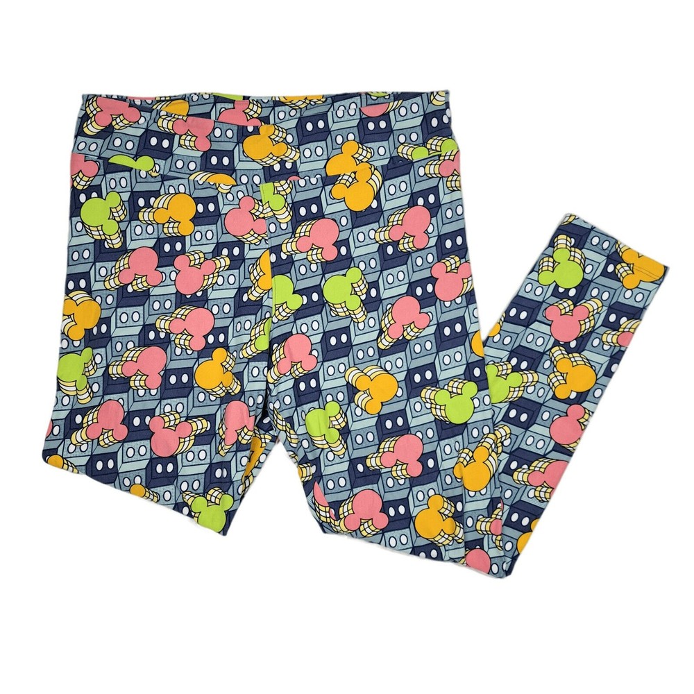 LuLaRoe Disney Mickey Mouse TC Leggings Pop Art 80's 1980s Multi Color Print
